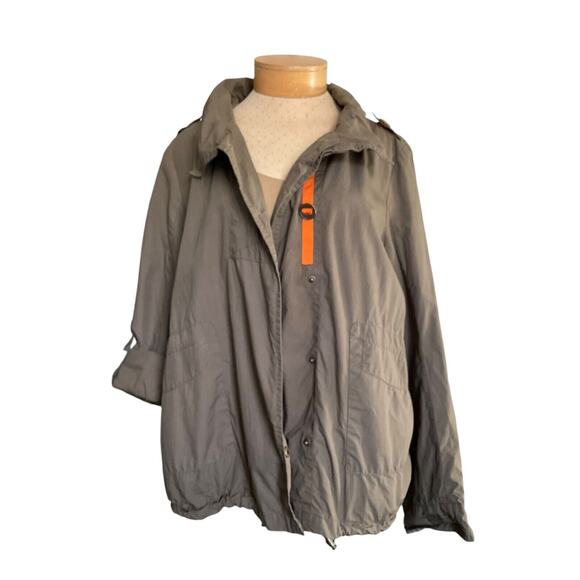 Circus by Sam Edelman Olive Green Jacket XL Cotton Orange Accents - Picture 9 of 12